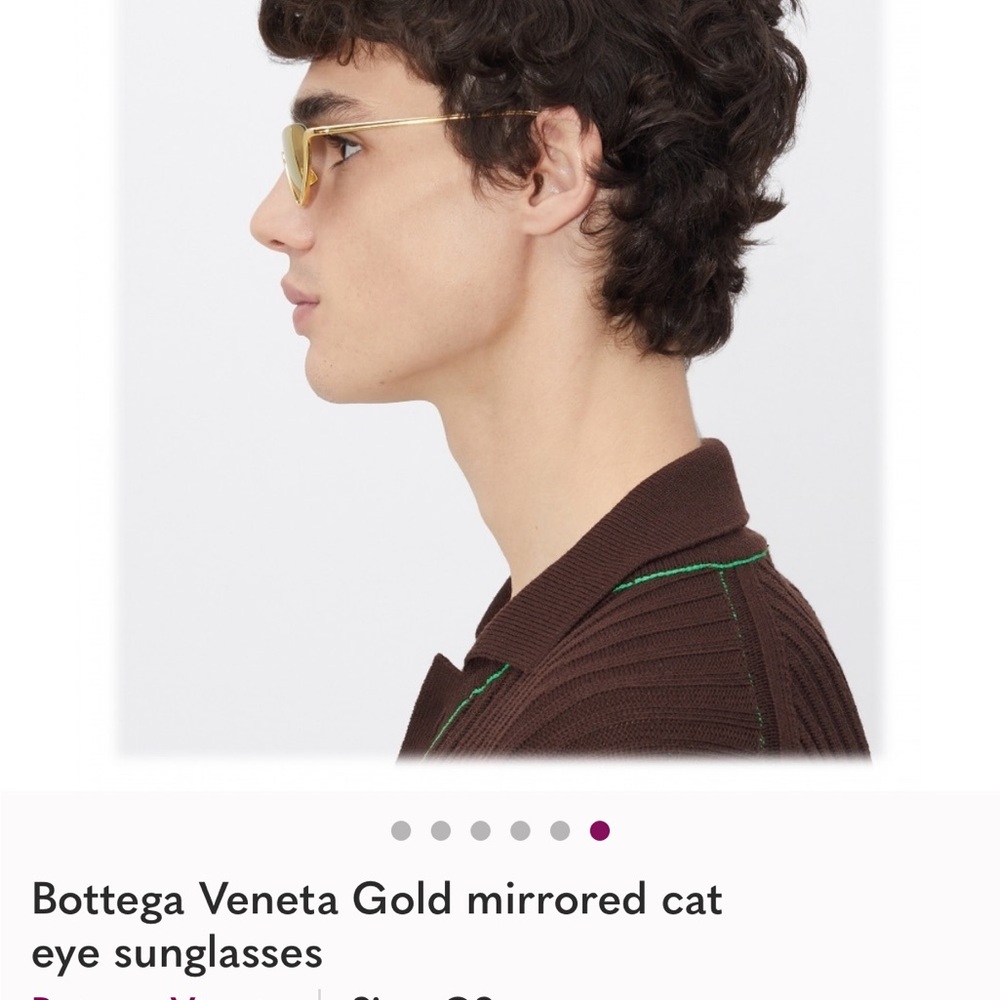 Bottega Veneta Gold Mirrored Sunglasses - Picture 6 of 6